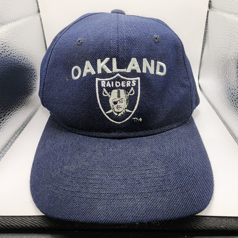 VTG Oakland Raiders Snapback Hat Mens OSFA Black Wool Blend Unbranded